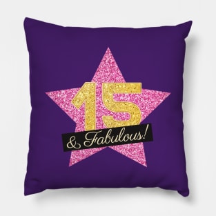 15th Birthday Gifts Women Fabulous - Pink Gold Pillow