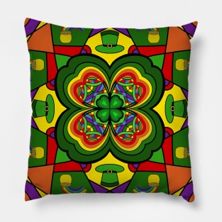 FOUR Leaf Clover -  St Patricks Day Art Pillow