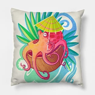 Octopus on the Beach Pillow