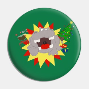 Christmas Hippopotamus Gone Wild! Pin