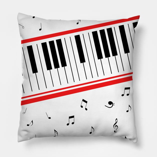 Michael 80s Beat It Piano // Keyboard Design Pillow by darklordpug