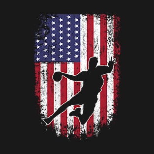 Handball American Flag Patriot Graphic USA Patriotic Handball Player T-Shirt