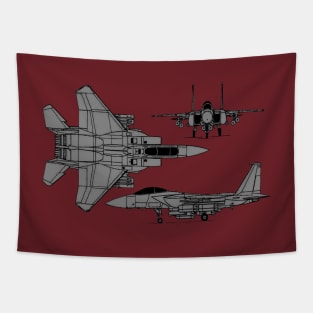 F-15 Strike Eagle Tri-view Tapestry