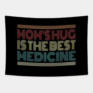 Mom's Hug is the Best Medicine Retro Typography Quote Tapestry