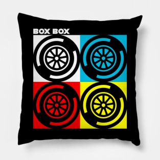 "Box Box" F1 Tyre Compound Design Pillow