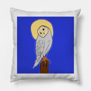 Halloween full moon white owl Pillow