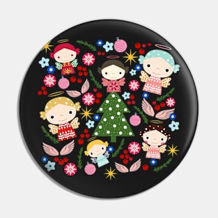 Angelic Christmas_Black Background Pin