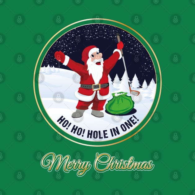 Santa Golf Season's Greetings for Golfer Golf Club Christmas Card by stearman