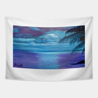 Moon Over Hawaii Tapestry