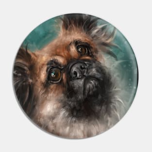 Painting of an Adorable Pekingese Dog Pin