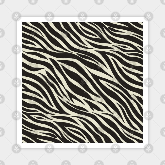 Zebra Print Pattern (WHITE) Magnet by cecececececelia