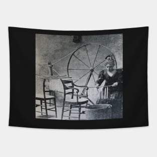 Candle Maker and spinning wheel, 19th century Tapestry