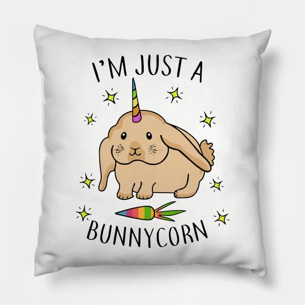 Im Just A Bunny Corn Unicorn Pillow by huepham613