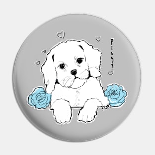 Doggie and Roses Pin