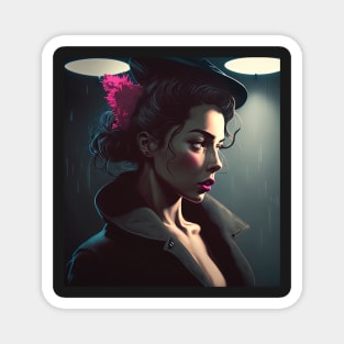 Woman In 1960s Color Film Noir Magnet