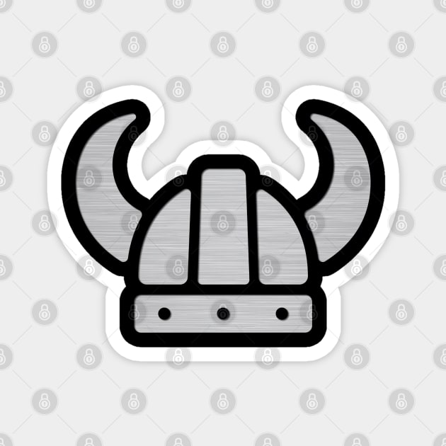 Metallic Viking War Helmet Simple Iconic symbol of Vikings Magnet by DesignsbyZazz