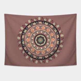 Cat Yoga Medallion Tapestry