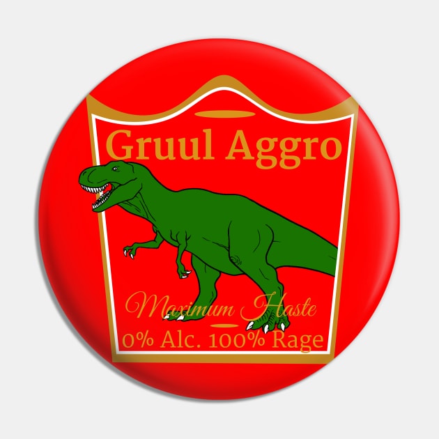 Gruul Aggro | 100% Rage | MTG Deck Theme Shirt Pin by ChristophZombie