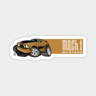 Mach 1 Gold with Gold Stripe Magnet