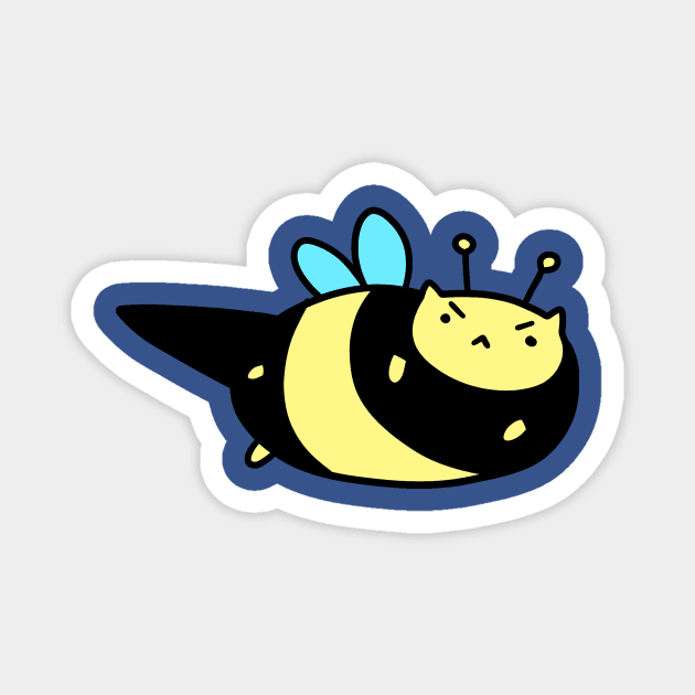 Angry Bumblebee Kitty Magnet by saradaboru