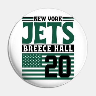 New York Jets Hall 20 American Flag Football Pin