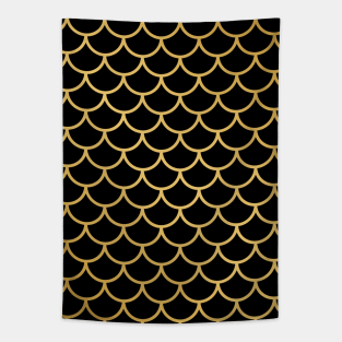 Golden Fish scale design Pattern Tapestry