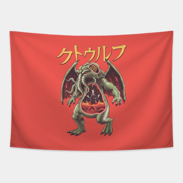 Kaiju Cthulhu Tapestry by Vincent Trinidad Art