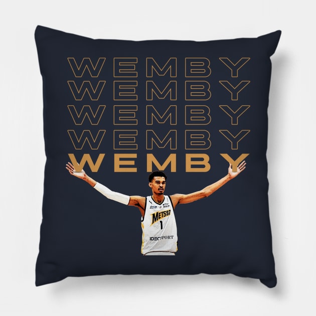 Victor Wembanyama Pillow by islandersgraphics