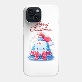 Merry Christmas blue bell with ribbon Phone Case