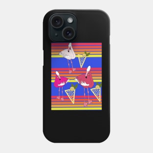 Flamingo Cocktails at Sunset Blue Phone Case