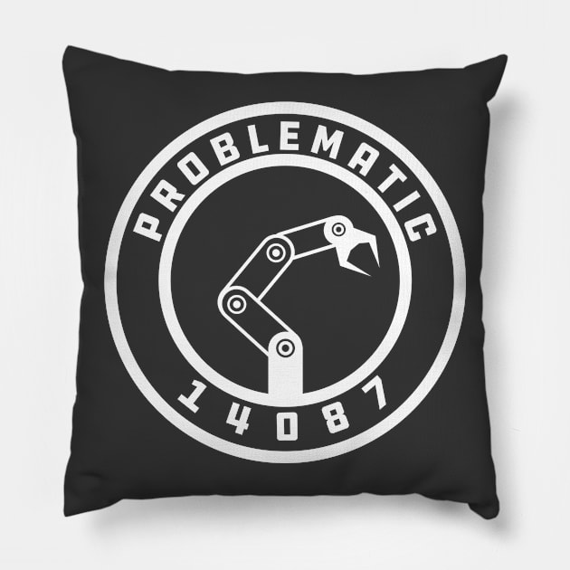 Problematic Robotics Logo (Dark Design) Pillow by ProjektWaffers