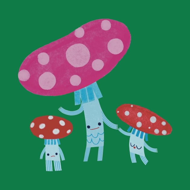 Mushroom Family by Kath Waxman Illustration