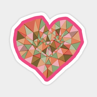 Polygon Geometric Heart Magnet