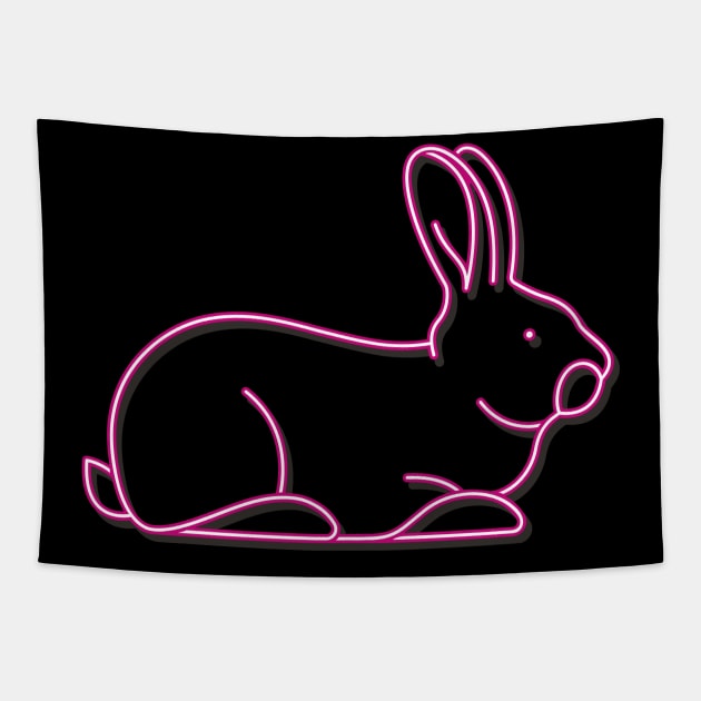 Neon Rabbit Tapestry by LR_Collections