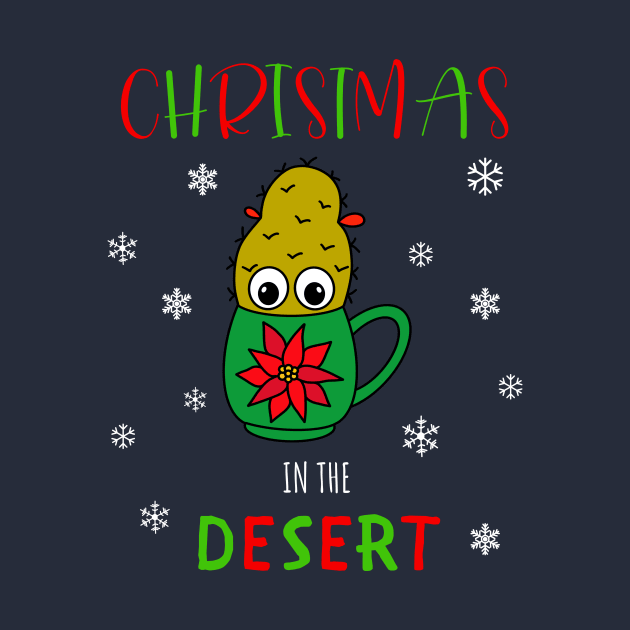 Christmas In The Desert - Small Christmas Cactus In Poinsettia Mug by DreamCactus