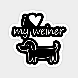 I LOVE MY WEINER T SHIRT, Dachshund Dog Doxie Lover Gift Magnet