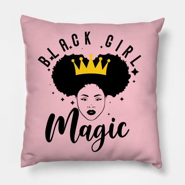 Black Girl Magic Black Queen Melanin Pride Gift Pillow by JackLord Designs 