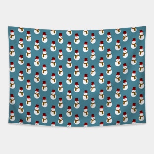 Blue Snowman Pattern Tapestry