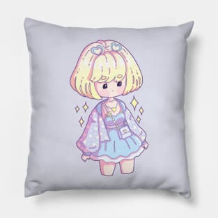 Cute Smiling Chibi Girl Pillow