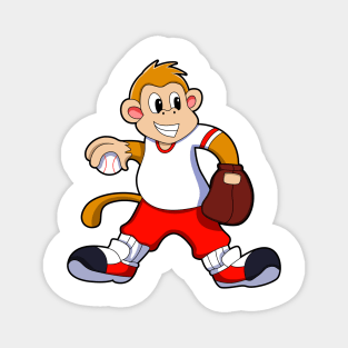 Monkey at Baseball Sports Magnet