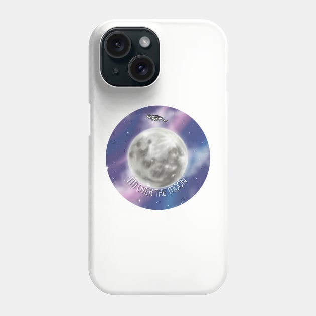 I'm over the moon...literally. Astronaut over the moon, Digital illustration Phone Case by AlmightyClaire