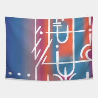 Abstract sunrise on the airport Tapestry