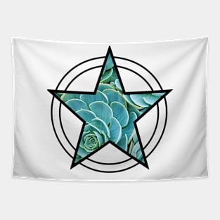 Blue Rose Succulent Pentacle Tapestry