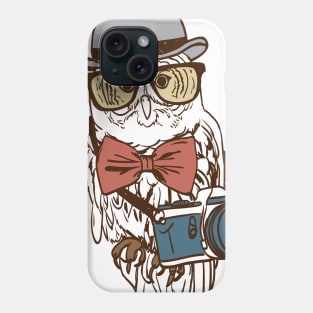 Hipster Photographer Owl Phone Case
