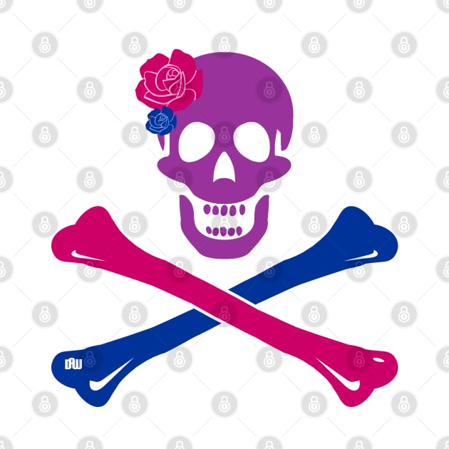 Bi Pride Skull and Crossbones by Daniela A. Wolfe Designs