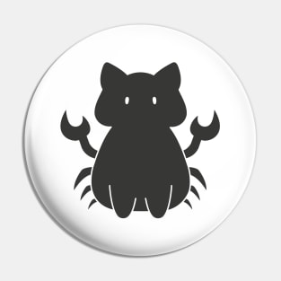 Cancer Cat Zodiac Sign (Black and White) Pin