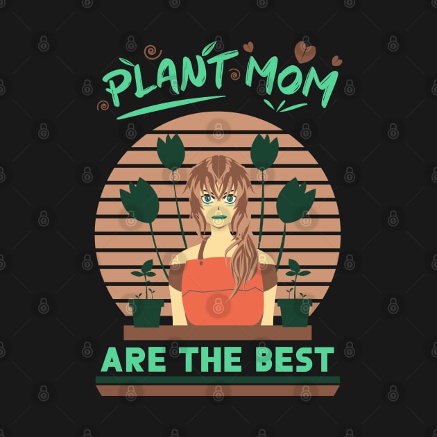 Plant mom planting love in the garden retro anime by HCreatives