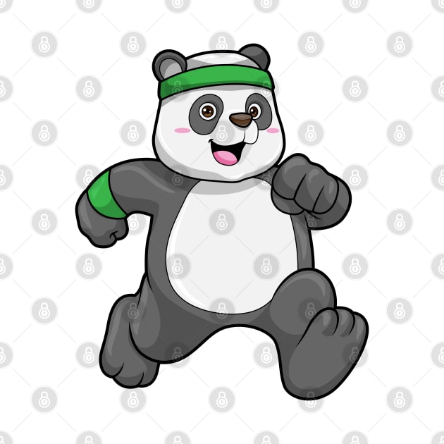 Panda at Jogging with Headband & Sweatband by Markus Schnabel