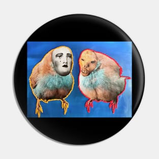 Human Bird Psychopomps Collage Pin