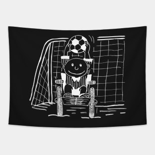 WHEELCHAIR SOCCER GOALIE WHITE Tapestry